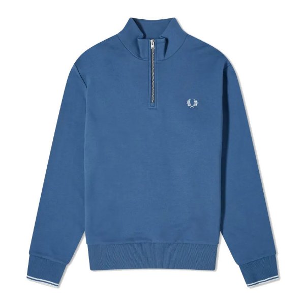 Fred Perry - Half Zip Sweatshirt - Midnight Blue/ Ice