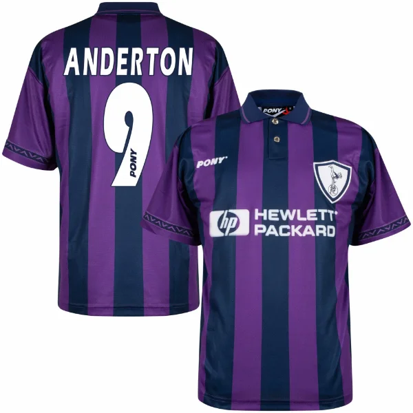 Pony - Tottenham Hotspur Retro Football Shirt Away 1995-1996 + Anderton 9