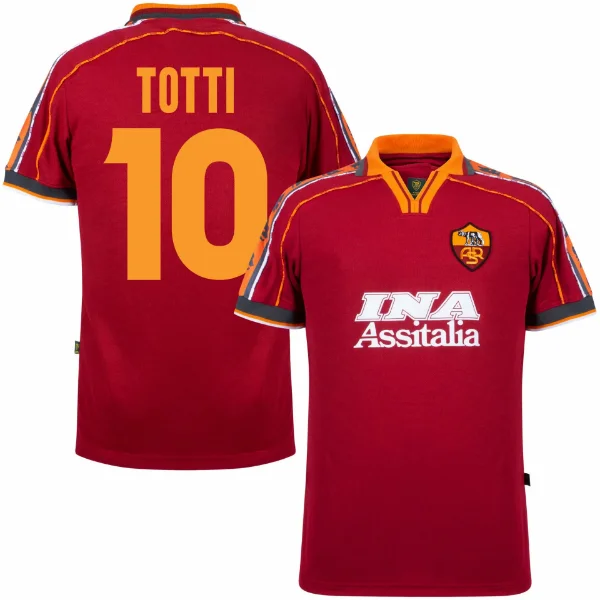 AS Roma Retro Football Shirt 1998-1999 + Totti 10