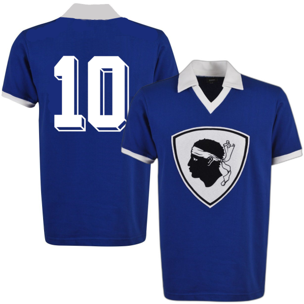 Bastia Retro Football Shirt 1978 + Number 10 (Papi)