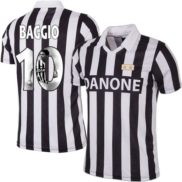 Image de Copa Football - Maillot rétro Juventus Coupe UEFA 1992-93 + Baggio 10 (Photo Style)